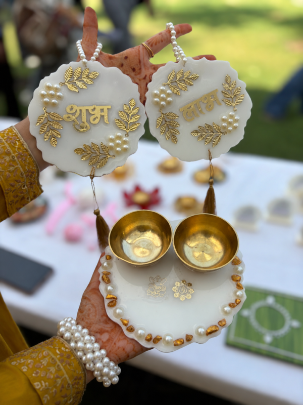 Handcrafted Resin Mini Thali for Festive Décor & Gifting Combo