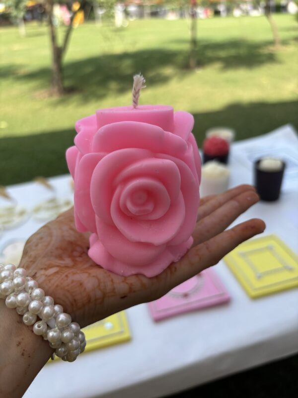 3D Rose Pillar Handmade Candle